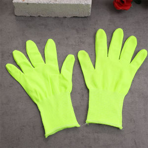 3Pairs Fluorescent Green Gloves Workshop Work Glove Neon Party Glove Glow in the Dark UV Light Theme Birthday Party Costume Decor Accessories