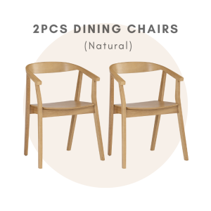ALiST - GRETA Solid Dining Chair (2pcs) / Arm Chair / Wooden Dining Chair / Kerusi Makan Kayu / Kitchen Chair / Kerusi Dapur 餐椅