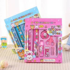 Alat Tulis set anak pensil pen stationery gunting penggaris lem