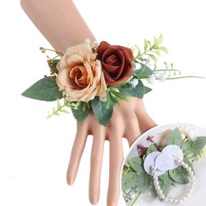 Thanh lịch phù dâu Corsage thực tế Ghim Cài áo hoa hồng hoa đeo cổ tay cho đám cưới và trang trí tiệc Nhiều màu