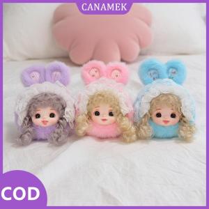 CANAMEK✨ Thỏ tai xoăn tóc Vinyl Búp bê mặt dây chuyền Ren Phong Cách Ba Lô Móc áo cô gái dễ thương phòng bàn túi trang trí