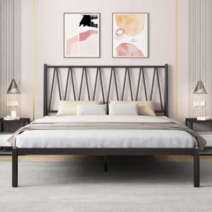 LZ-European style wrought iron bed modern and simple 1.5-meter 1.8-meter iron frame bed dormitory single bed economy double bed