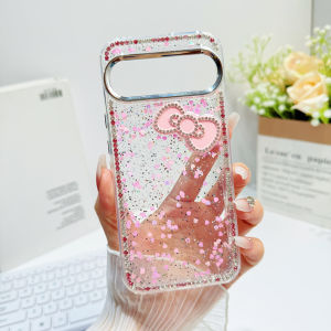 Vỏ điện thoại sang trọng với kim cương giả lấp lánh nơ sequins cho Google Pixel 8 9 10 Pro XL 9A 8A vỏ chống sốc trong suốt