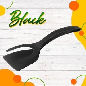 2-in-1 Nylon Grip Flip BBQ Tongs Egg Spatula Tongs Steak Spatula Grip Flip Tongs Egg Spatula for Pancake Fried Cooking Kitchen Tools