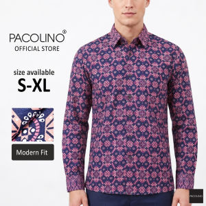 Pacolino Malaysia Men Premium Batik SB Line Fabric Long Sleeve Modern Fit - Blue Colour 22625-PSK0242-C