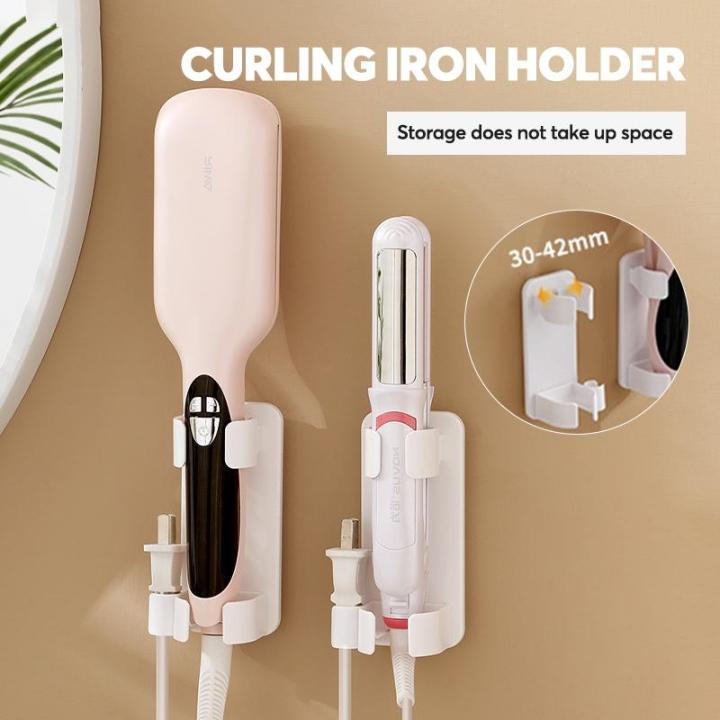 Wall Mounted Salon Curling Iron Curler Storage Organizer Bracket,Hair  Straightener Holder Rack