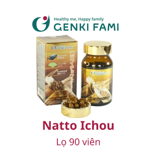 Phòng Ngừa Đột Quỵ Bổ Não Giúp Ngủ Ngon Giảm Căng Thẳng Mệt Mỏi Nattokinase 3000FU Natto Ichou Genki Fami Nhật Bản