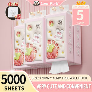 [BUY 3 TAKE 2] LamPure Cute Strawberry Thickened Hanging Napkins Air-cushion  Face Tissue 250 Pull 1000 Sheets 145mmx170mm