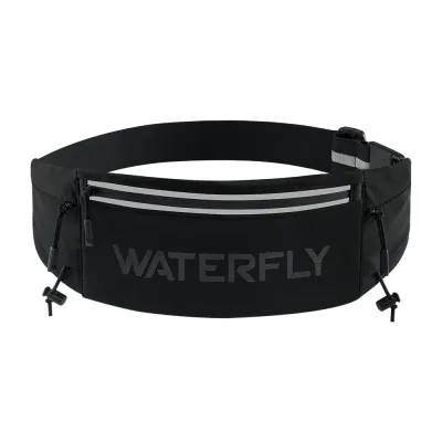 WATERFLY Running Belt Bag Fanny Pack Breathable 3 Pocket Waist Bag for Men Women Workout Exercise Fitness Sport Accessories ALL Phones For Triathlon Marathon Cycling Motor With Number Bib Holder
