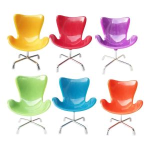 FDSFVDXGS Leisure Chair Dollhouse Chairs Simulation Miniature Furniture Mini Chair DIY Toy 1/6 Scale Plastic Egg Chair Children Toy
