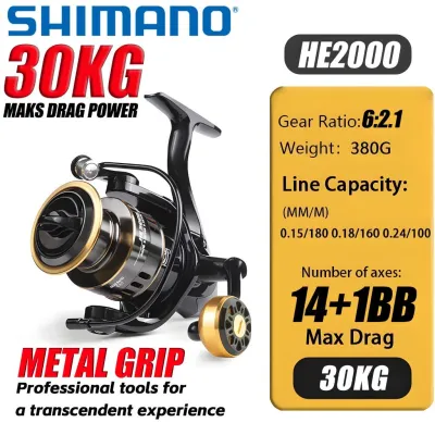 【Ready stock+COD】SHIMANO Fishing Reel Spinning Reel BC 5.2:1 Full Metal Spool Fishing Reel Mesin Pancing Murah Braking