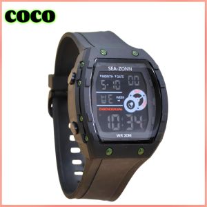 Men Outdoor Sports Chronograph Watch 2023 New Electronic Watch Luminous Multifunctional Dial LED Display Waterproof