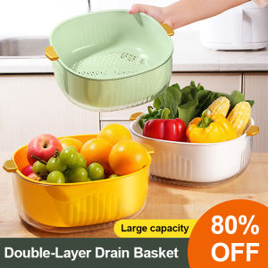 greatfunny Kitchen doublelayer drain basket multipurpose basin