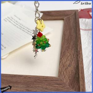 【jianzhanqinl】 Y2K Trendy Christmas Tree Keychain Cute Star Tassel Keyring Pendant Ins Style Aesthetic Girly Phone Lanyard Bag Charms Xmas Gift