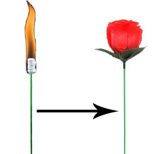 YOUSHI TOP Magic toys prank toys Prank Joke Novelty Flame Appearing Flower Mystical Fire Magic Tricks Fun Present Change Roses Magic Torch to Rose Magic Fire Rose Magic Trick Rose