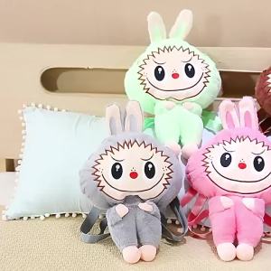 Pop Mart cartoon peripheral plush backpack cute labubu coin purse backpack childrens gift