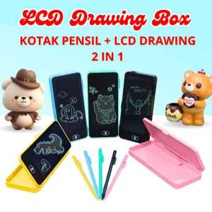 NASIUDUK KOTAK PENSIL DRAWING papan coret kreatif edukasi drawing box mainan anak tablet lcd gambar lcd writting lcd papan tulis anak papan coret coret anak K054