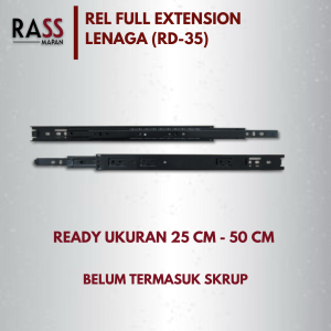 Rel Laci 2x Double Tarik Full Extension Lenaga RD 35mm 25 30 35 40 45 50 cm