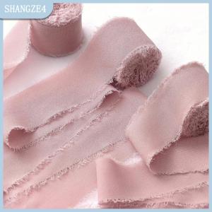 【SHANGZE4】 2 3 4 cuộn 5m sờn viền satin handmade chiffon ruy băng lụa cho lời mời đám cưới bó hoa sinh nhật tiệc tự làm quà tặng trang trí