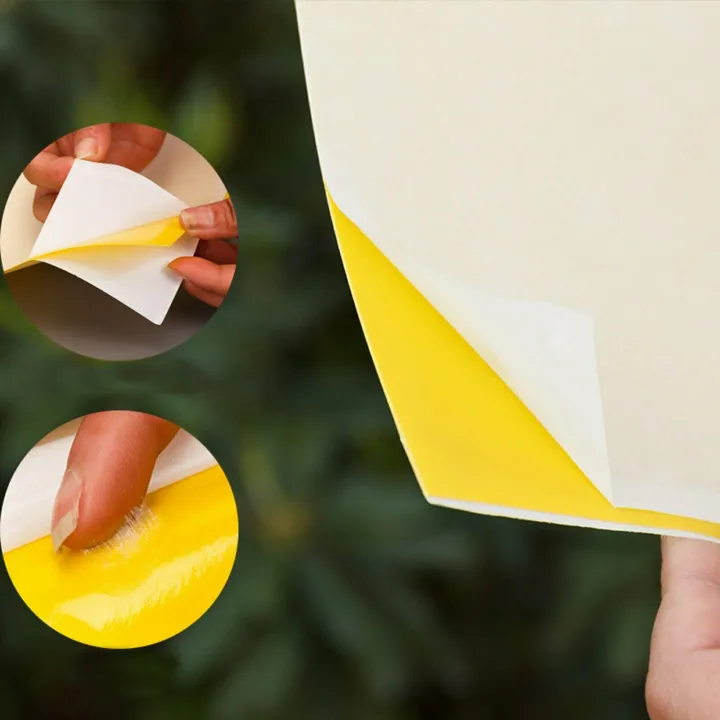 100pcs Insect Sticky Trap Up 10/20/50/100pcs Yellow Sticky Glue paper ...