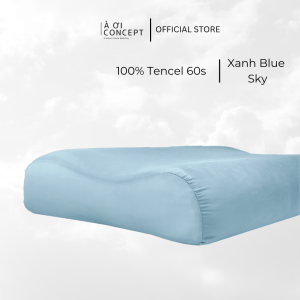 Vỏ Gối Nằm Cao Su Non Lụa Tencel 60s Size 60x35cm và 50x30cm Cao Cấp À Ơi Concept Màu Trơn Bao Áo Gối Memory Foam