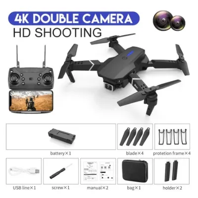 Flying Drone E88 Pro RC Quadcopter Foldable Portable WiFi FPV Drones With 4K HD Camera Altitude Hold Mode follow Drone