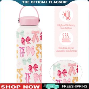 [CHAMAIR MALL] 1000ML Insulated Water Bottle with Handle Stainless Steel Water Bottle Travel Thermal Water Flask for Hot and Cold Drinks