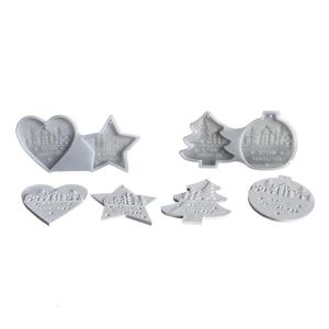2 Piece Silicone Mold Set For Holiday Ornament Resin Epoxy Crafts Christmas Tree Star Heart Pendant Mould