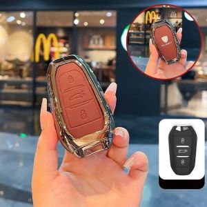Zinc Alloy Key Case Key Holder for Peugeot 308 408 508 2008 3008 4008 5008 Citroen C4 C4L C6 C3-Xr Picasso Ds3 Ds4 Ds5 Car Remote Key Holder Key Chain