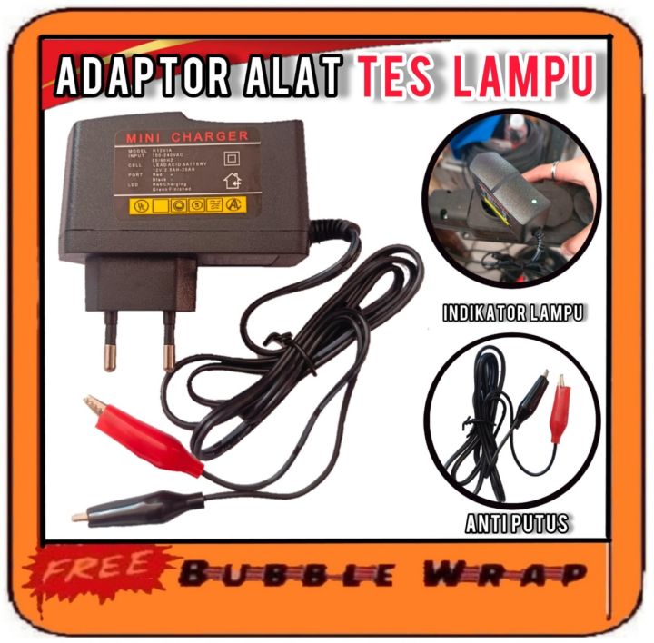 Adaptor Charger Aki ACCU 12V Adaptor Tester / Alat tes Lampu led DC ...