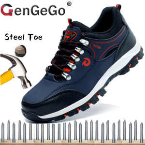 Brand GenGeGo( 3 Days Delivered COD)Mens Safety Shoes Work Shoes Mens Work Boots Steel Toe Shoes Puncture Outdoor Construction Safety Sneakers Men Steel Toe Work Safety Boots