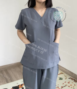 Bộ Scrubs Cao Cấp COTTON Bộ Đồ Cổ Tim Mầm non Bệnh việnSpa Bộ điều dưỡng