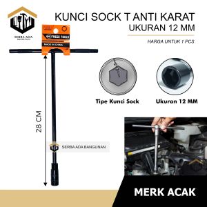 Kunci T Hitam - Kunci Sock T Hitam 8 mm - 10 mm - 12 mm / Kunci Shock