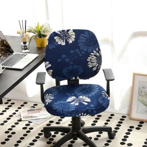 2PCS Chair Cover High Elasticity Home Office Computer Split Seat Anti-dirty Protective Cover Removable