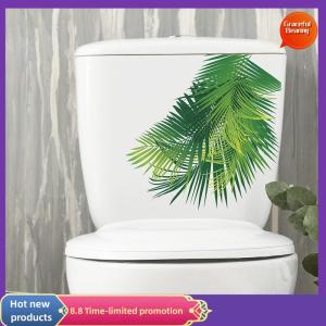 Graceful Green Plant Leaves Flower Wall Sticker Bathroom Toilet Decor Living Room Cabinet Home Decoration Decals Beautify Self Adhesive Mural