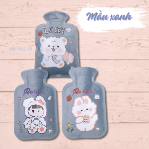 Túi chườm nóng lạnh đa năng họa tiết hoạt hình dễ thương lông mịn giảm đau bụng kinh sưởi ấm giữ nhiệt túi chườm ấm chườm hạ sốt giảm đau. - Loki care
