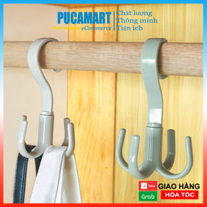 [HCM]Móc Xoay 360 Độ 4 Chấu Móc Đồ Tiện Ích Chất Liệu Nhựa Cao Cấp - PucaMart
