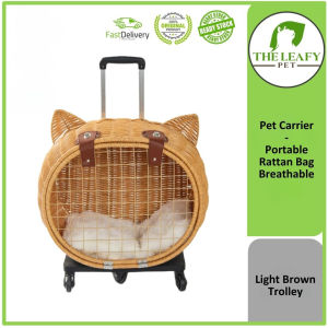 Beg Rotan Pembawa Kucing Bernafas / Portable Rattan Breathable Bag / Pet Carrier