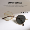 Cyxus Anti Blue Light Photochromic Lens Computer Glasses Blocking Anti Radiation Glasses Stainless Steel Metal Frame Reduce Headache Anti Eye Eyestrain Eyeglasses Unisex 8090. 