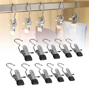 Kebidumei 10pcs Stainless Steel Clothespins Laundry Clothes Pegs Portable Hanging Clothes Clip For Home Laundry Clothing Store Pins Tool