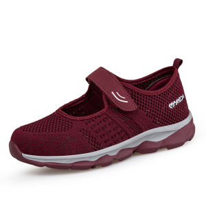 SUPERLI Size 35-43 Womens Mesh Walking shoes wide toe swollen feet breathable mothers shoes anti slip soft sole elderly shoes