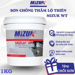 1Kg - Sơn Chống Thấm Polyurethane MIZUK WT – Gốc Nước – Dùng Ngoài Trời Mái Sàn Lộ Thiên