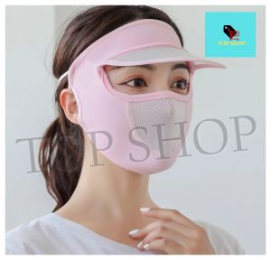 TOP SHOP Ice Silk Sunscreen Full Face Mask UV Protection Cycling Sports Beach Sun Hat Cap