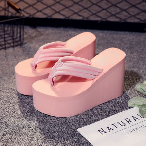 [Free Shipping] Korean-style fashion flip-flops 11CM high-heeled platform sandals summer non-slip womens nightclub shoes in stock
