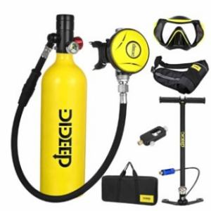 DIDEEP PRO 1L Diving Oxygen Tank Refillable Scuba Cylinder for 20-30 Mins Underwater Diving Snorkeling Gear & Dive Accessories