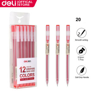 Deli 12Pcs Gel Pen 8 Colors 0.5mm Bullet Ballpen Set For School Supplies Sign Pen Stationery Aesthetic A119