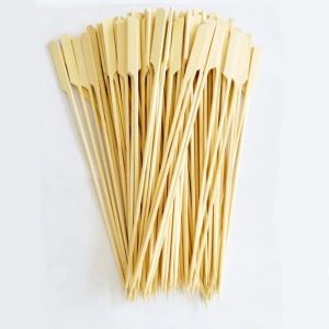200pcs Bamboo Skewers BBQ Stick With Handle Disposable Stick Barbecue Bamboo Stick Kwan Dong Boiled Skewer Stick