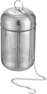 Lurrose Stainless Steel Spice Filter Ball Multipurpose Dregs Basket for Tea and Soup Infuser Reusable Cooking Seasoning Strainer with Hook Chain for Pot and Pan Use