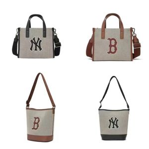 Canvas tote bucket bag letter embroidered shoulder messenger bag