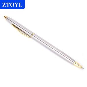 [COD] ZTOYL ปากกาลูกลื่นโลหะ1ชิ้นเครื่องเขียนปากกาหมุนก้านสแตนเลสปากกาลูกลื่น